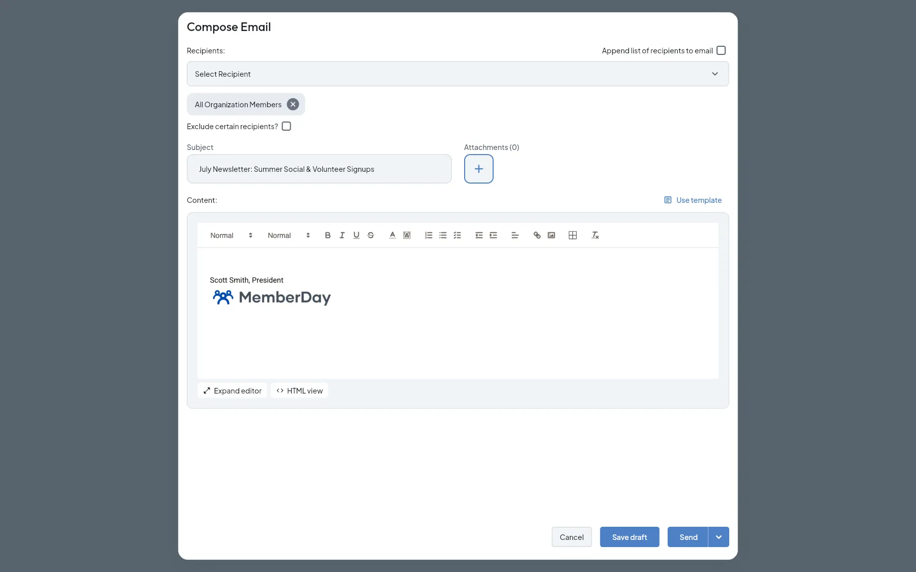 Email & Communication in MemberDay