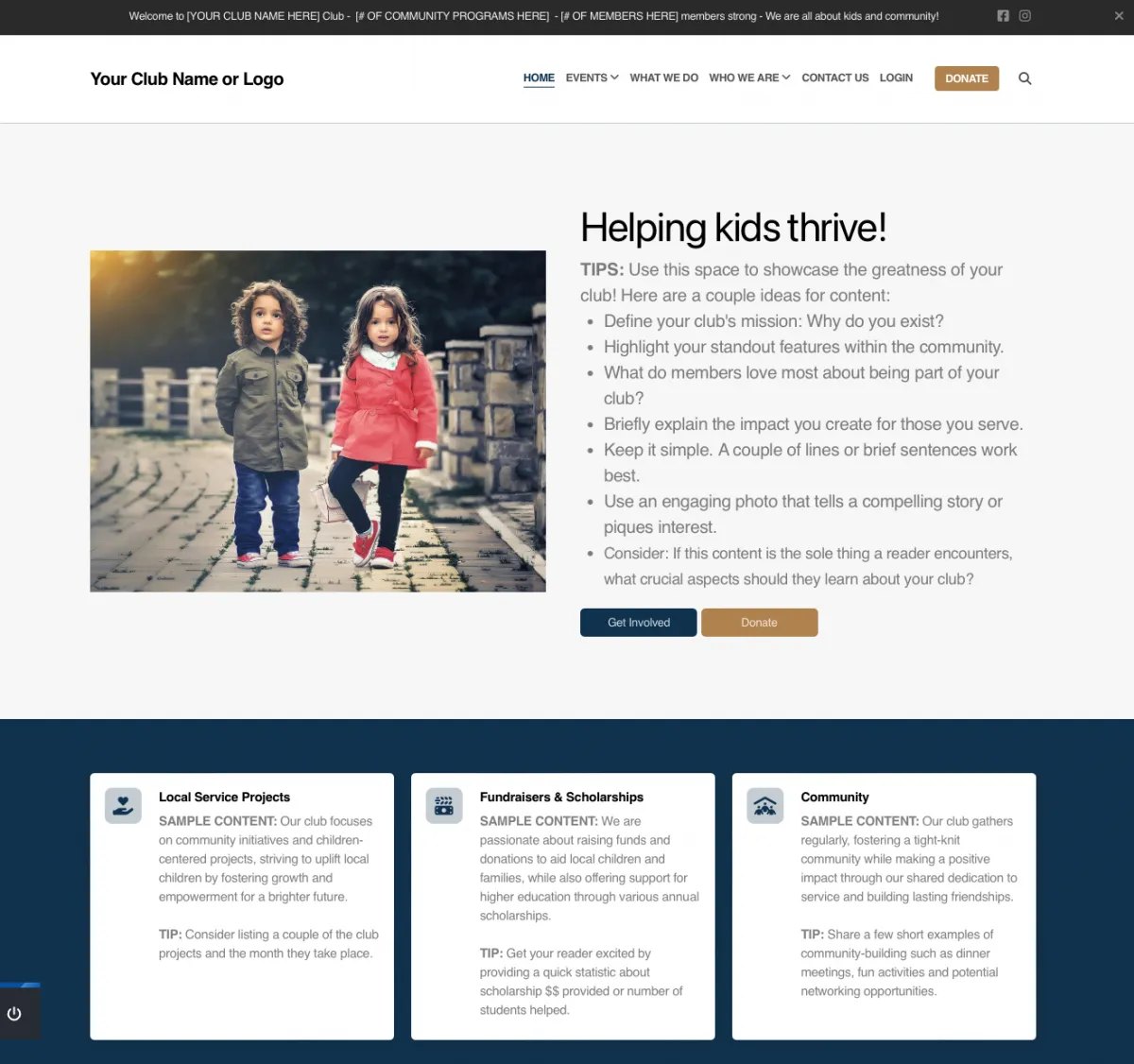 Public Website Builder in MemberDay